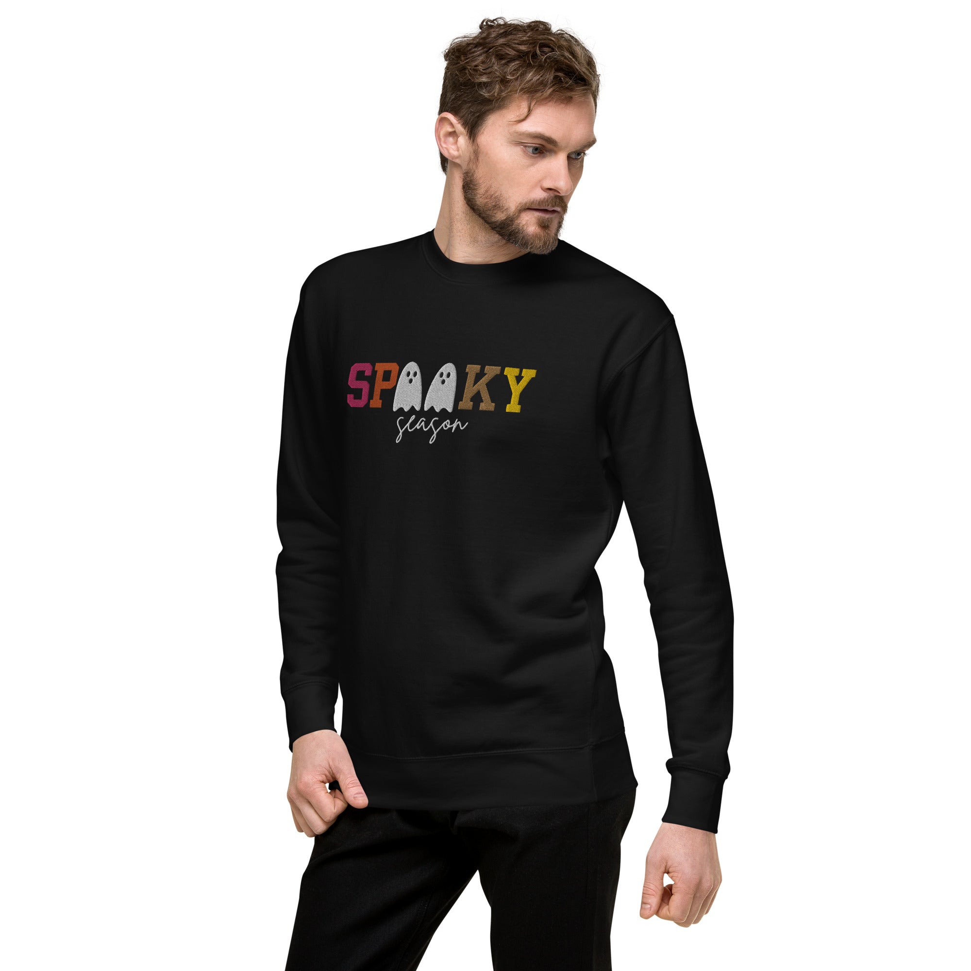 Spooky Season Halloween Embroidered Unisex Premium Sweatshirt - The Kindness Cause