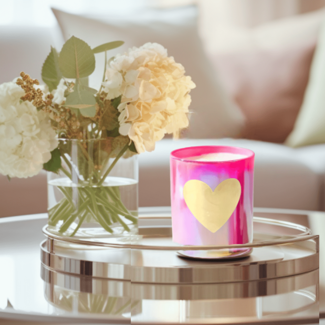The Kindness Candle - Pink Sugar Crystals 7.5 oz Iridescent Candle - The Kindness Cause