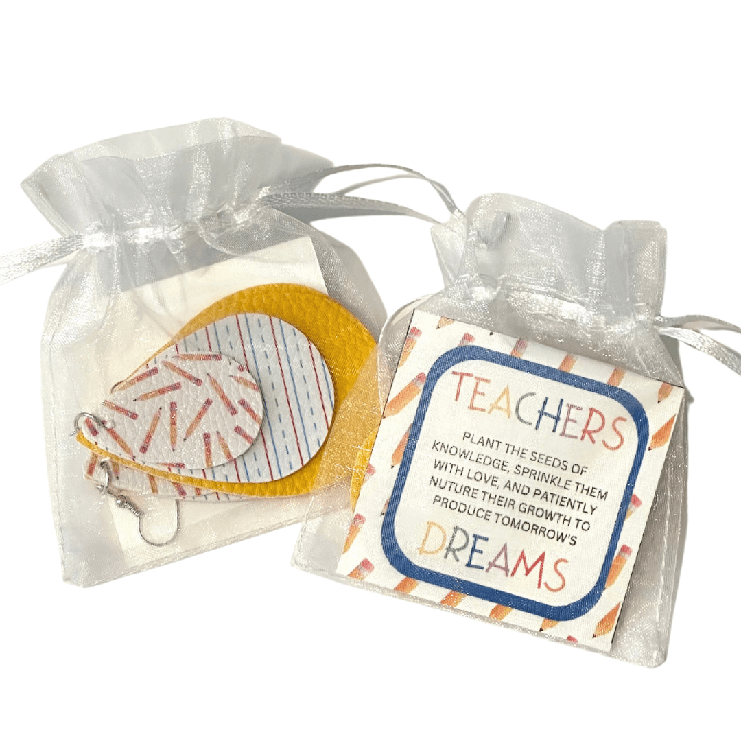 Three Layer Faux Leather Pencil Earrings For Teachers - The Kindness Cause