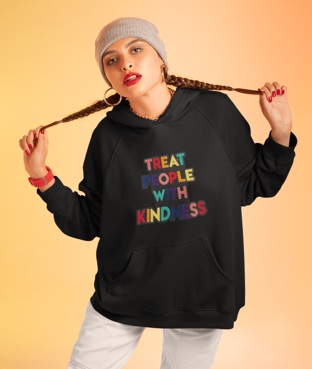 Treat People with Kindness Chenille Patch Unisex Hoodie - The Kindness Cause