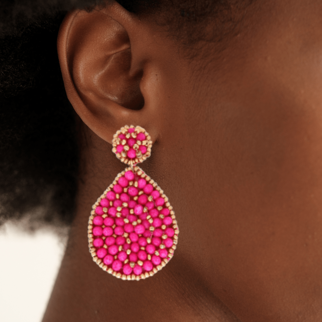 Two-Tier Multicolor Teardrop Beaded Earrings - The Kindness Cause