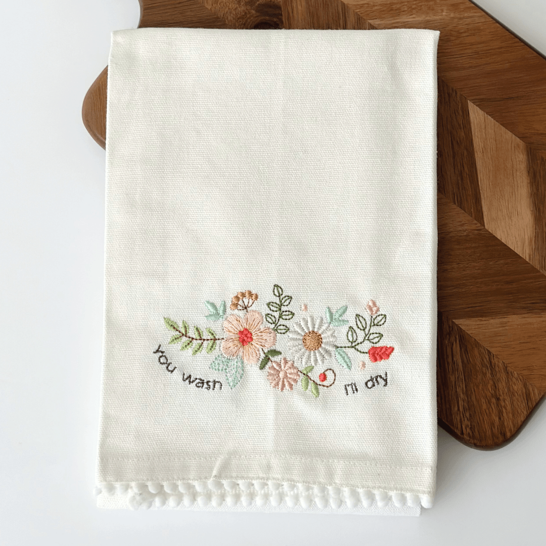 You Wash, I'll Dry Embroidered Kitchen Towel - The Kindness Cause