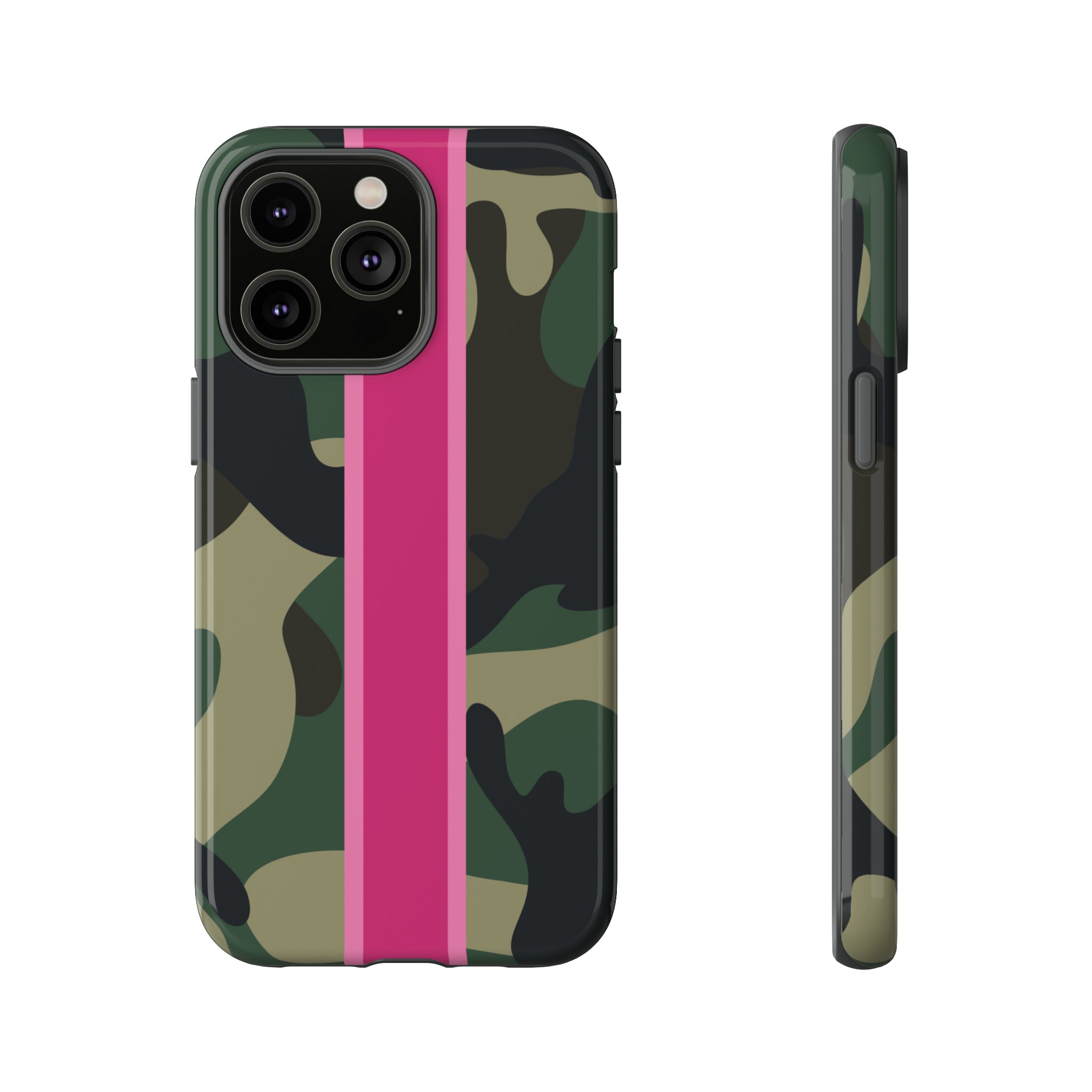 Camo Pink Stripe Tough Cell Phone Cases