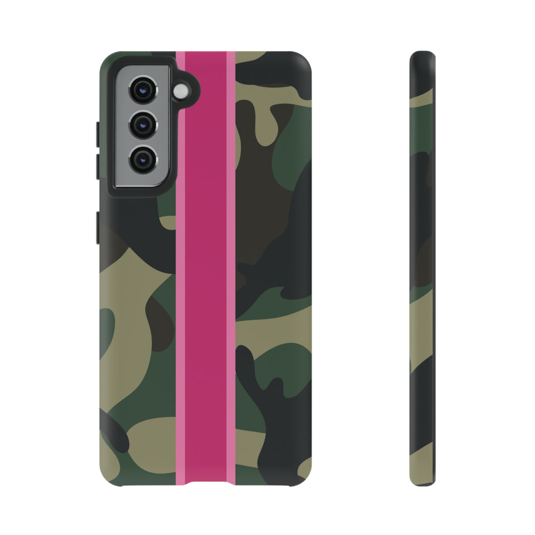 Camo Pink Stripe Tough Cell Phone Cases