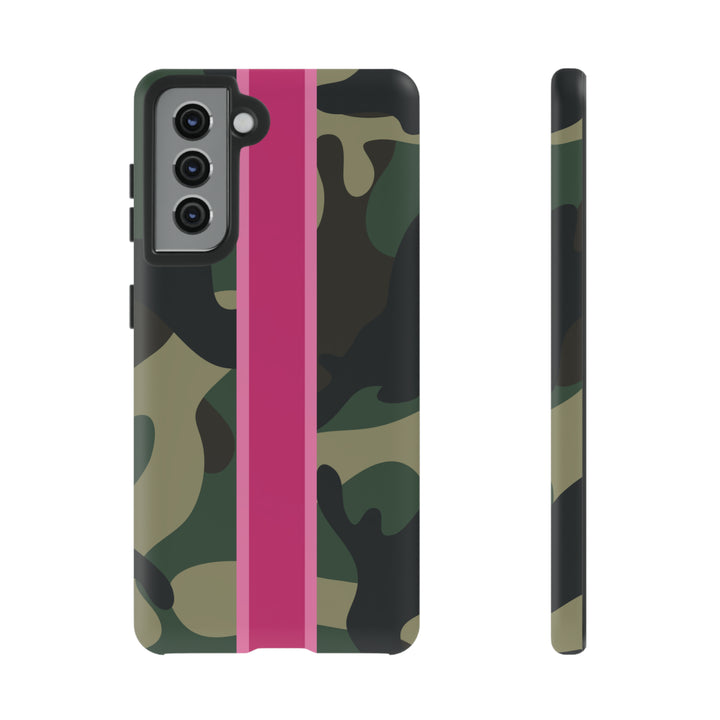 Camo Pink Stripe Tough Cell Phone Cases