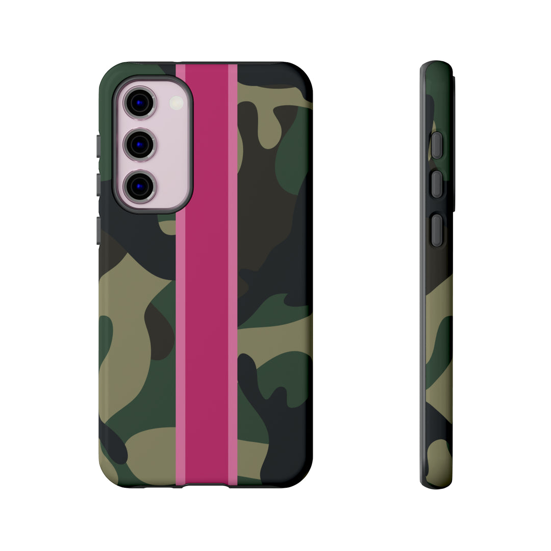 Camo Pink Stripe Tough Cell Phone Cases