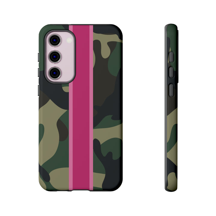 Camo Pink Stripe Tough Cell Phone Cases
