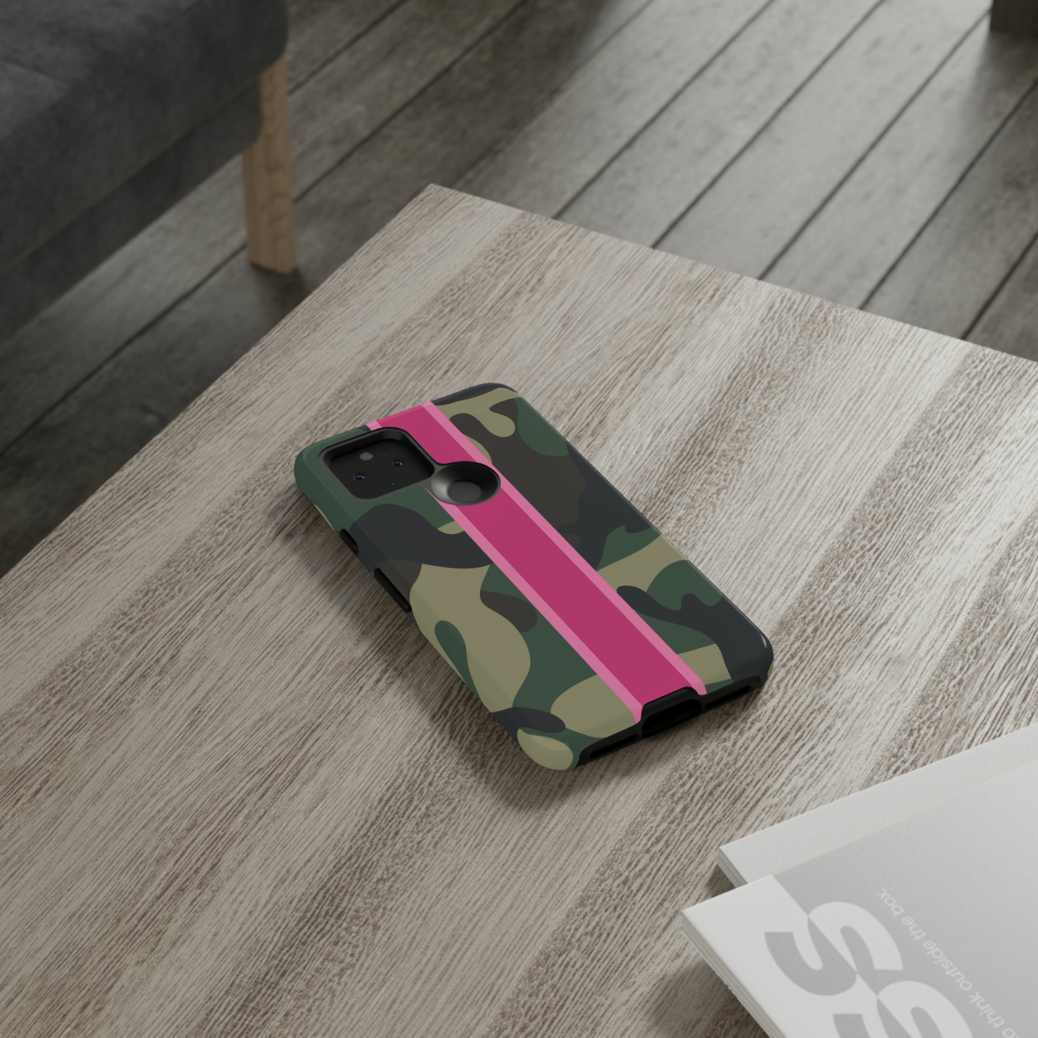 Camo Pink Stripe Tough Cell Phone Cases