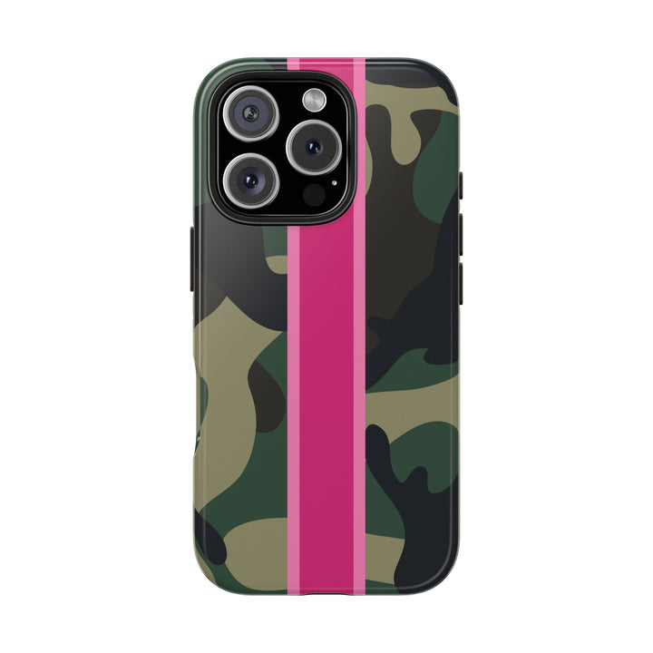 Camo Pink Stripe Tough Cell Phone Cases