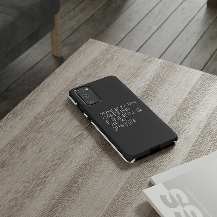 Running on Caffeine Feminism &amp; Social Justice Double Layer Phone Cases