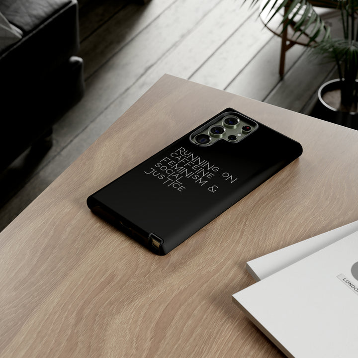 Running on Caffeine Feminism &amp; Social Justice Double Layer Phone Cases