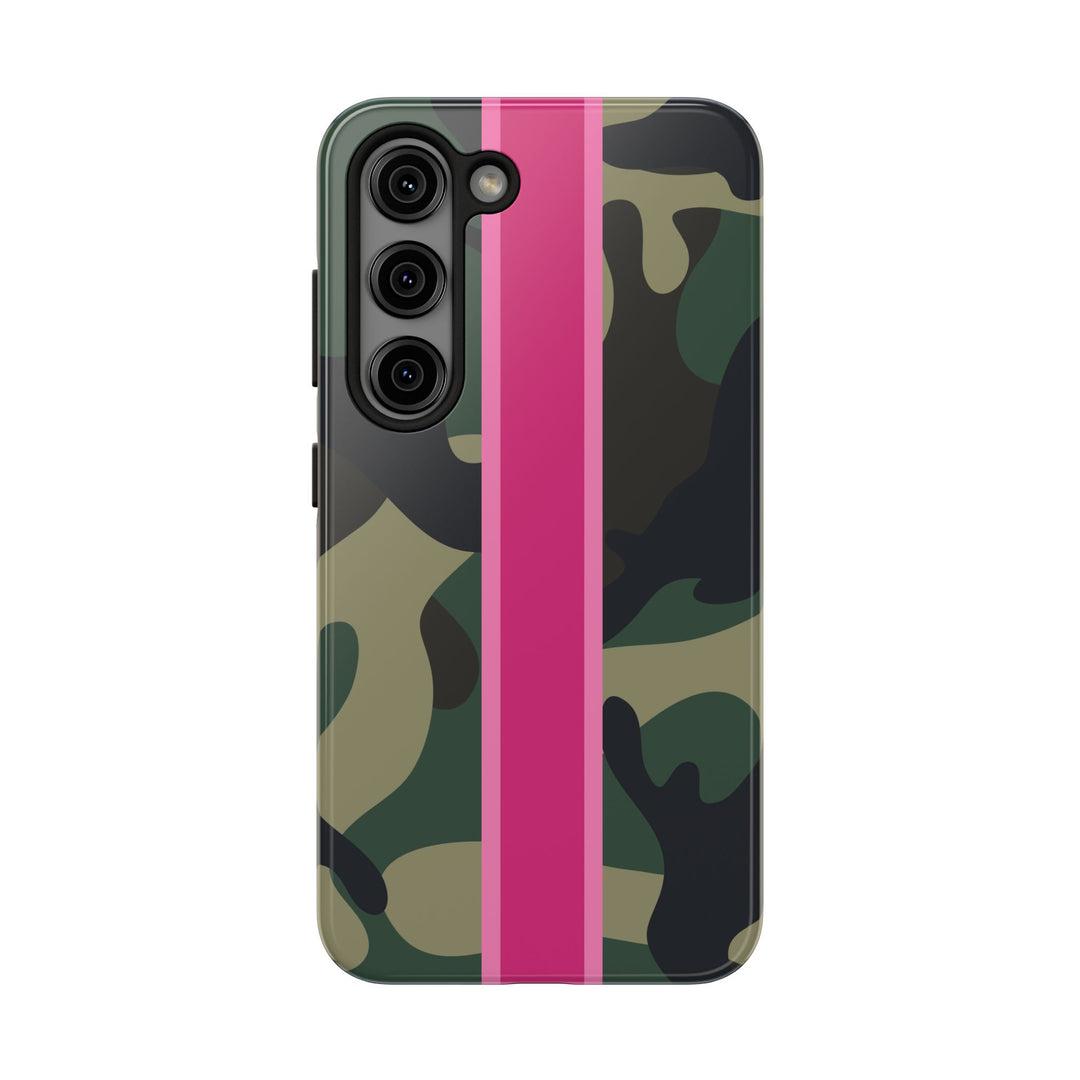 Camo Pink Stripe Tough Cell Phone Cases