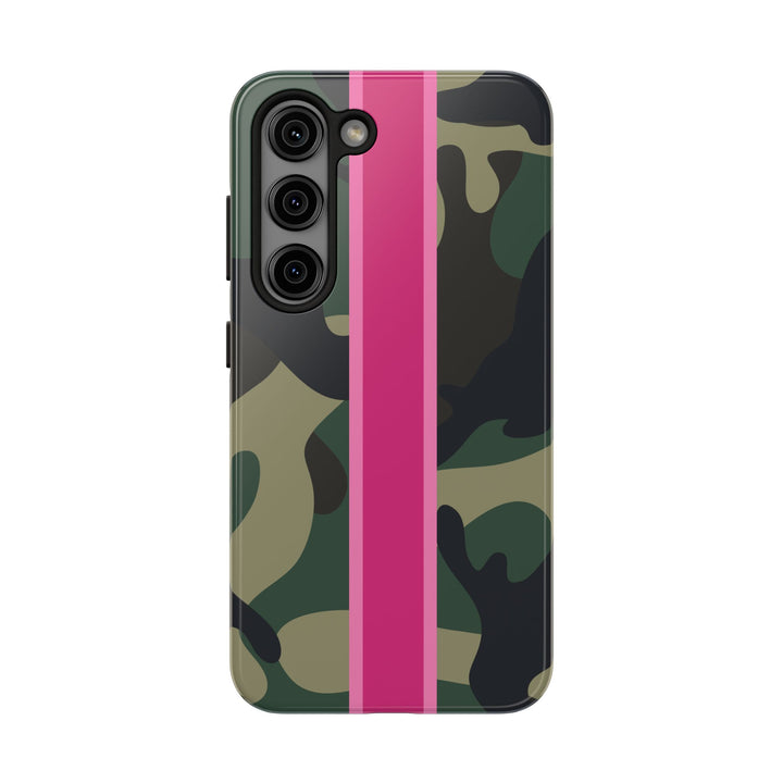 Camo Pink Stripe Tough Cell Phone Cases