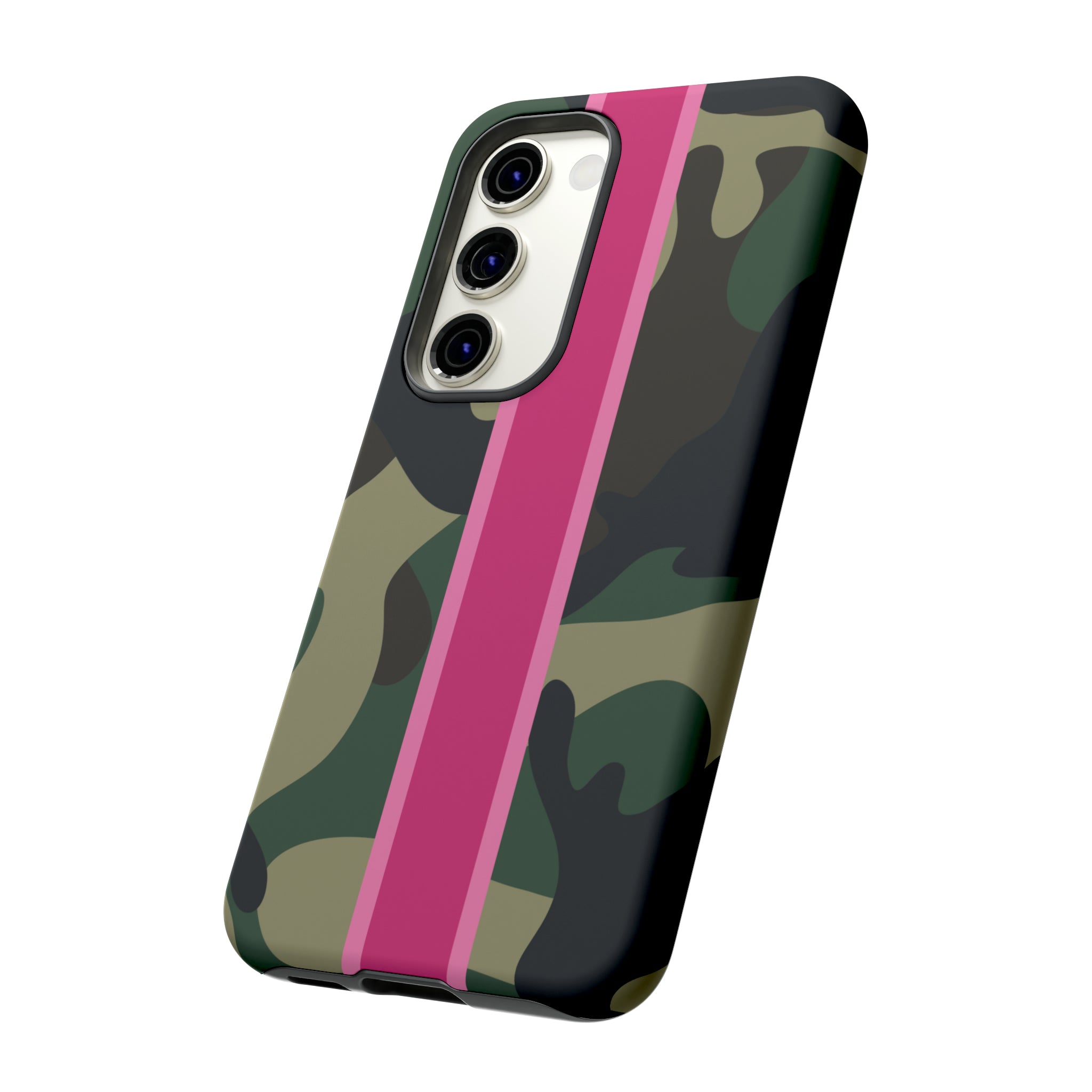 Camo Pink Stripe Tough Cell Phone Cases