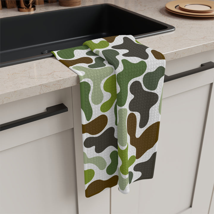 Green Camo Microfiber Tea Towel
