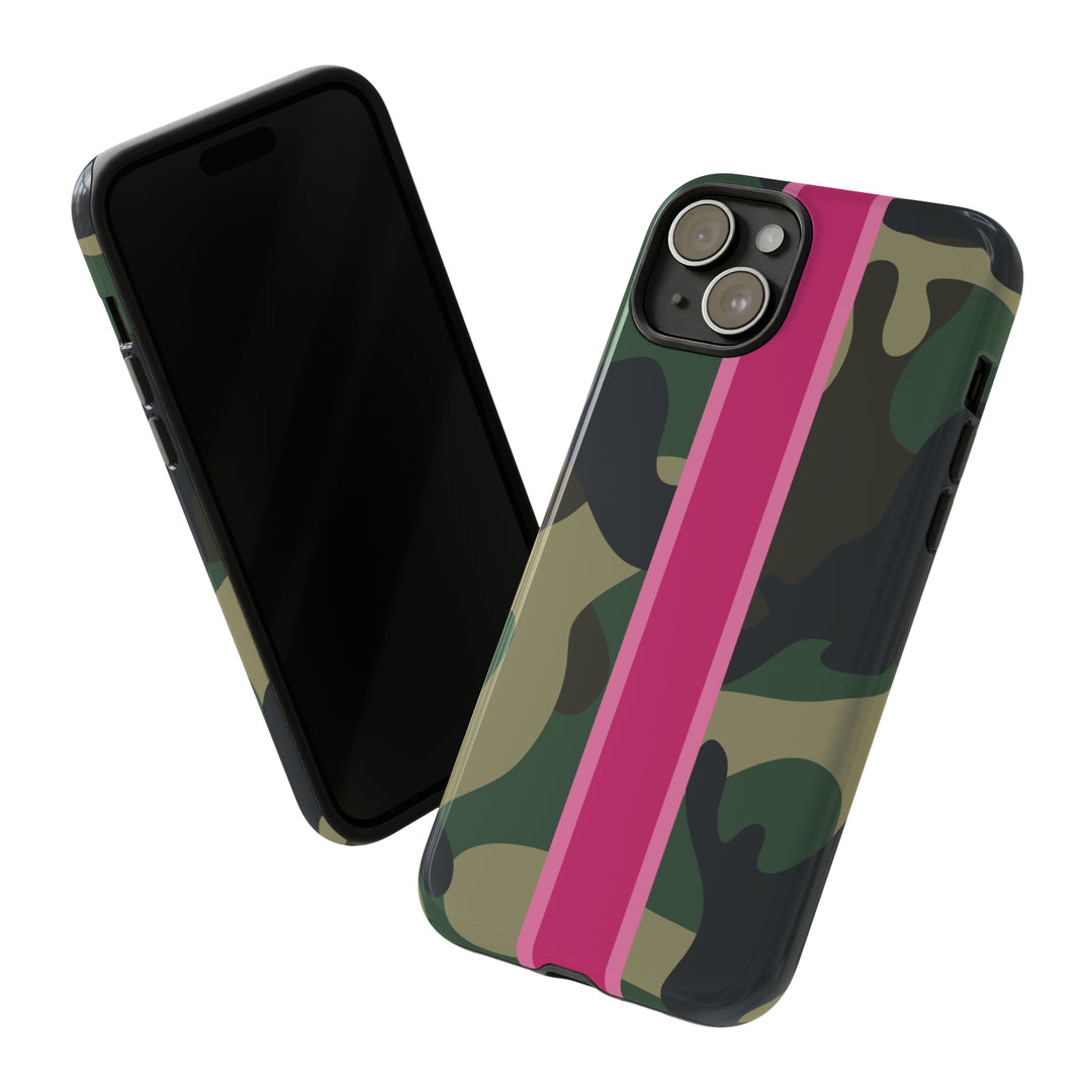 Camo Pink Stripe Tough Cell Phone Cases