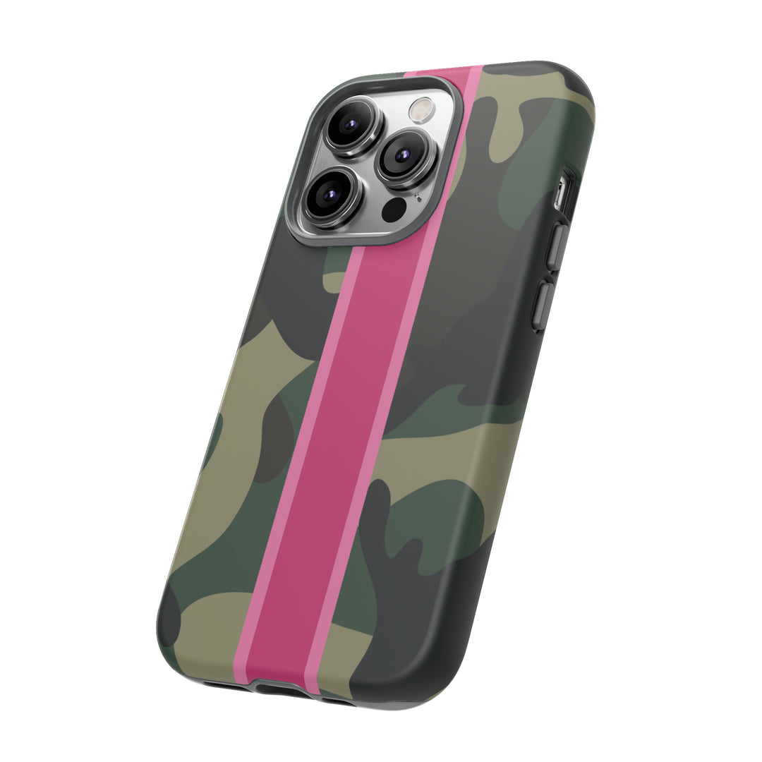 Camo Pink Stripe Tough Cell Phone Cases