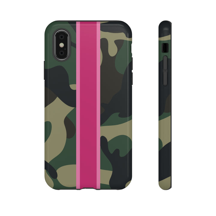 Camo Pink Stripe Tough Cell Phone Cases