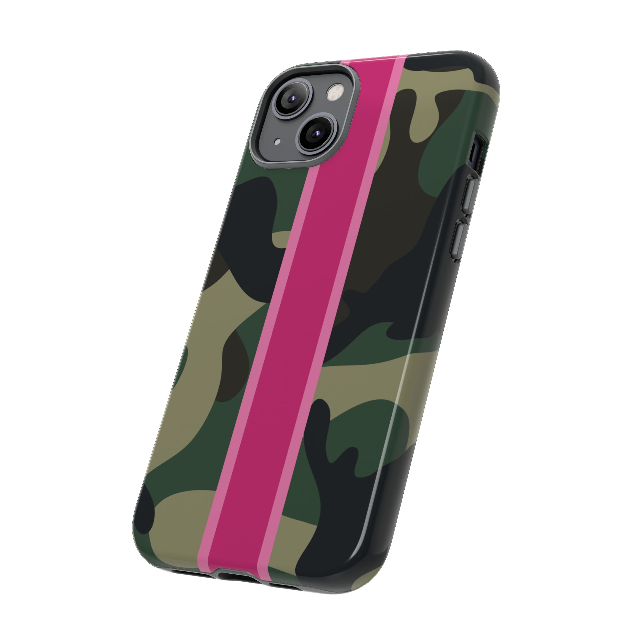 Camo Pink Stripe Tough Cell Phone Cases