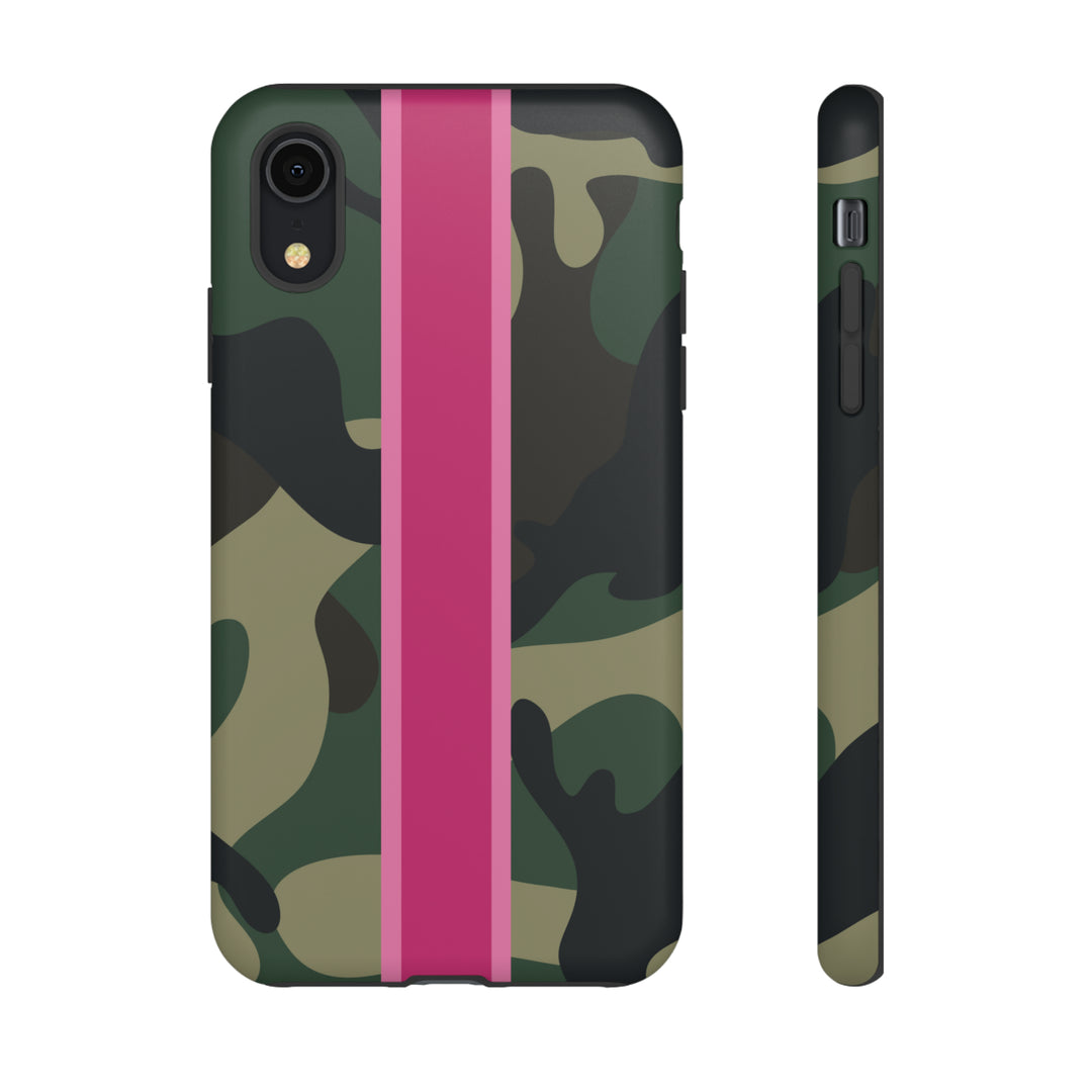 Camo Pink Stripe Tough Cell Phone Cases
