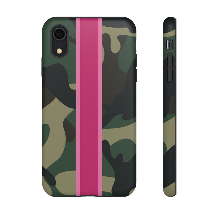 Camo Pink Stripe Tough Cell Phone Cases