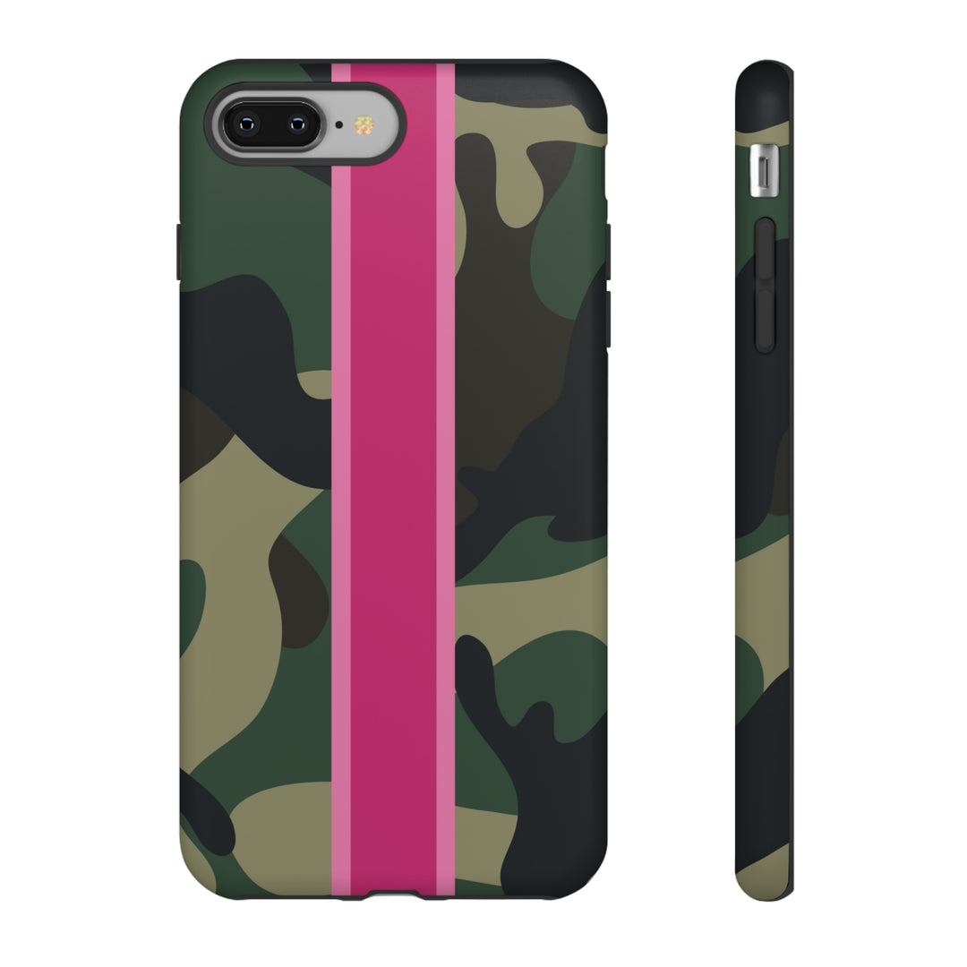 Camo Pink Stripe Tough Cell Phone Cases