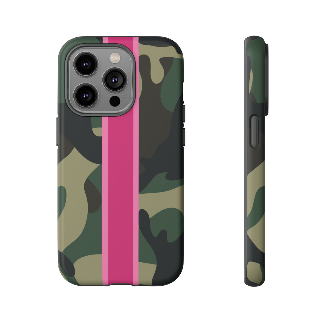 Camo Pink Stripe Tough Cell Phone Cases
