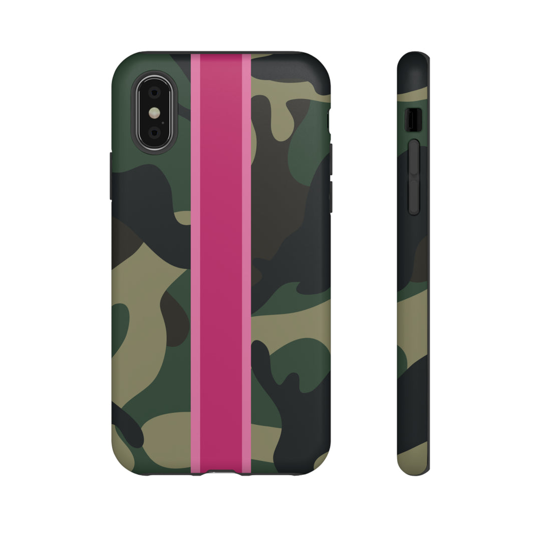 Camo Pink Stripe Tough Cell Phone Cases