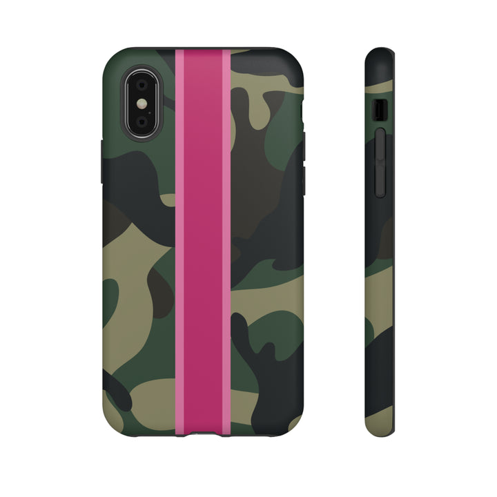 Camo Pink Stripe Tough Cell Phone Cases