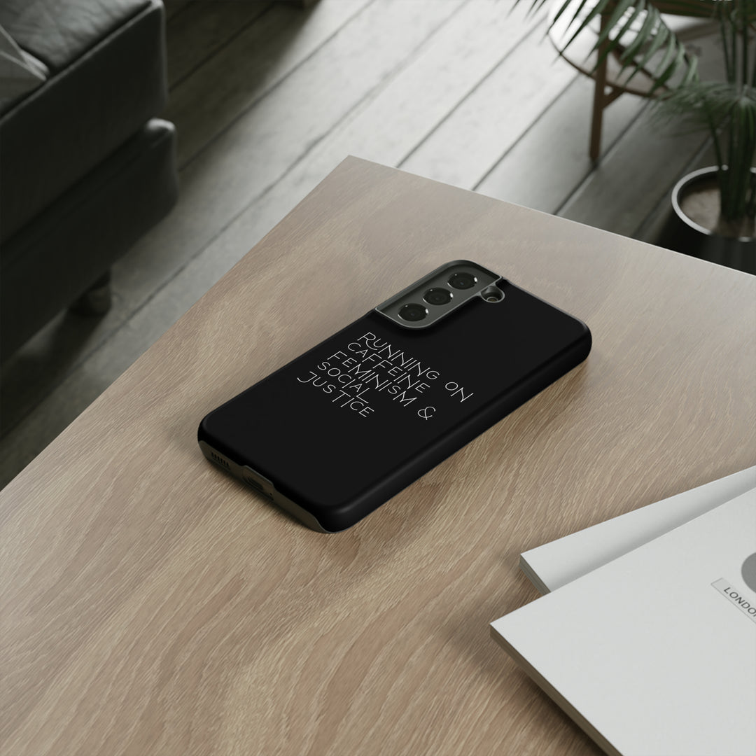 Running on Caffeine Feminism &amp; Social Justice Double Layer Phone Cases