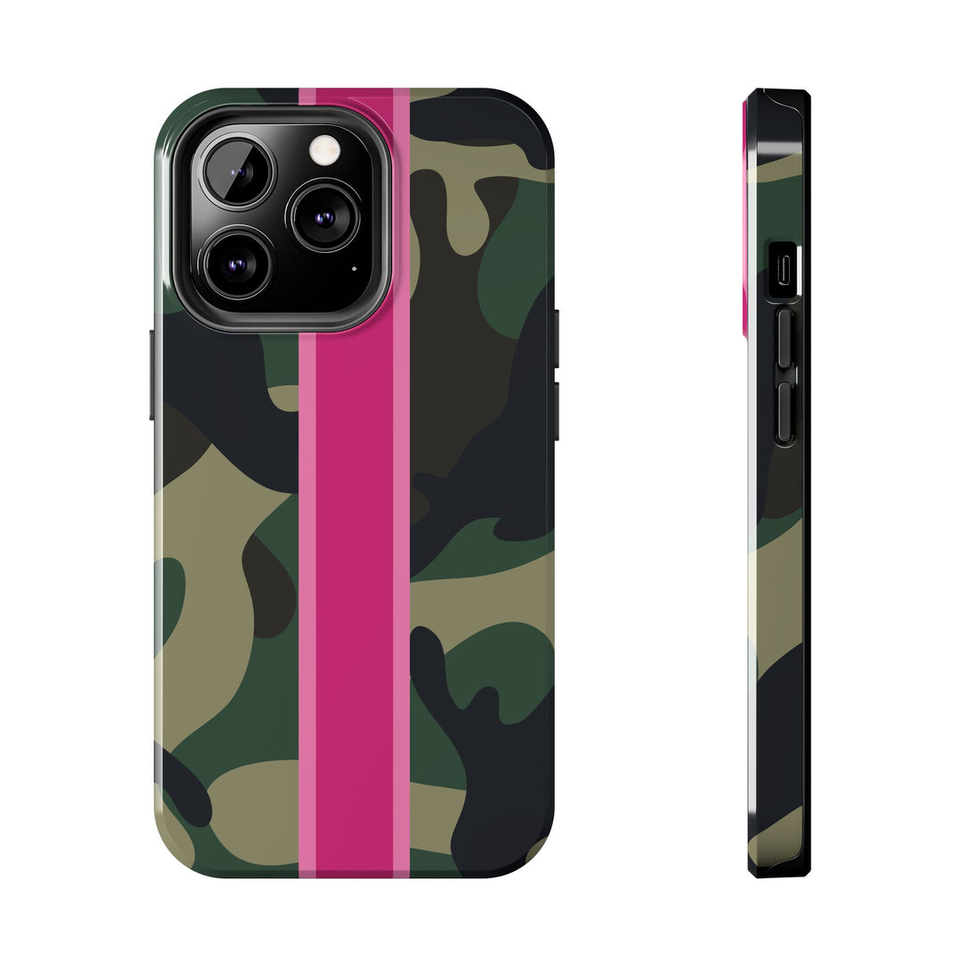 Camo Pink Stripe Tough Cell Phone Cases