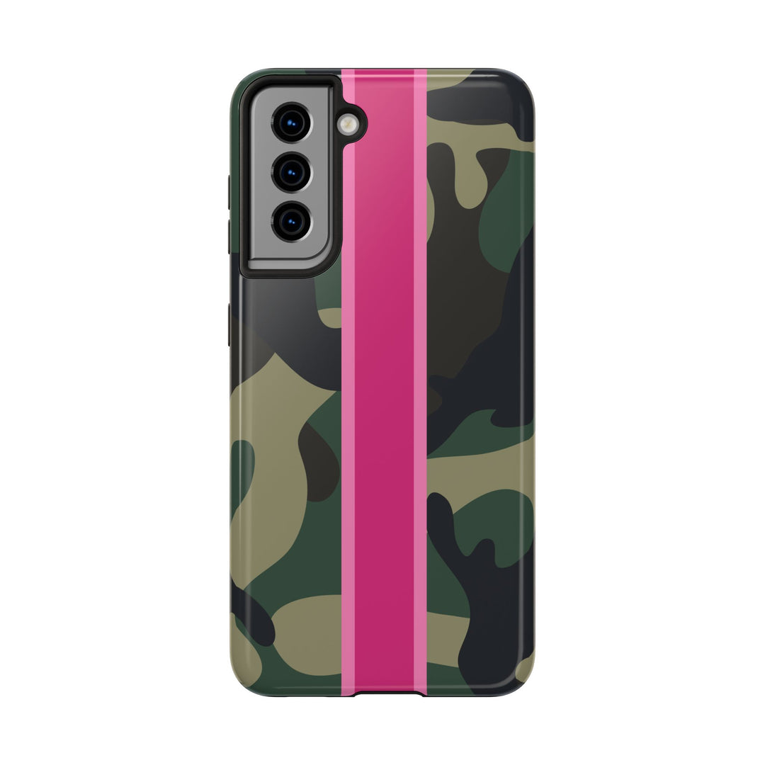 Camo Pink Stripe Tough Cell Phone Cases