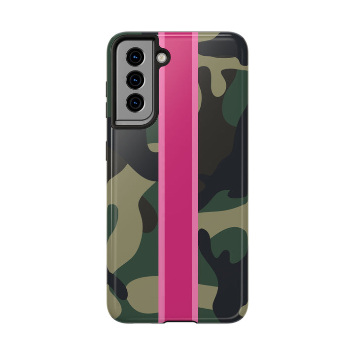 Camo Pink Stripe Tough Cell Phone Cases