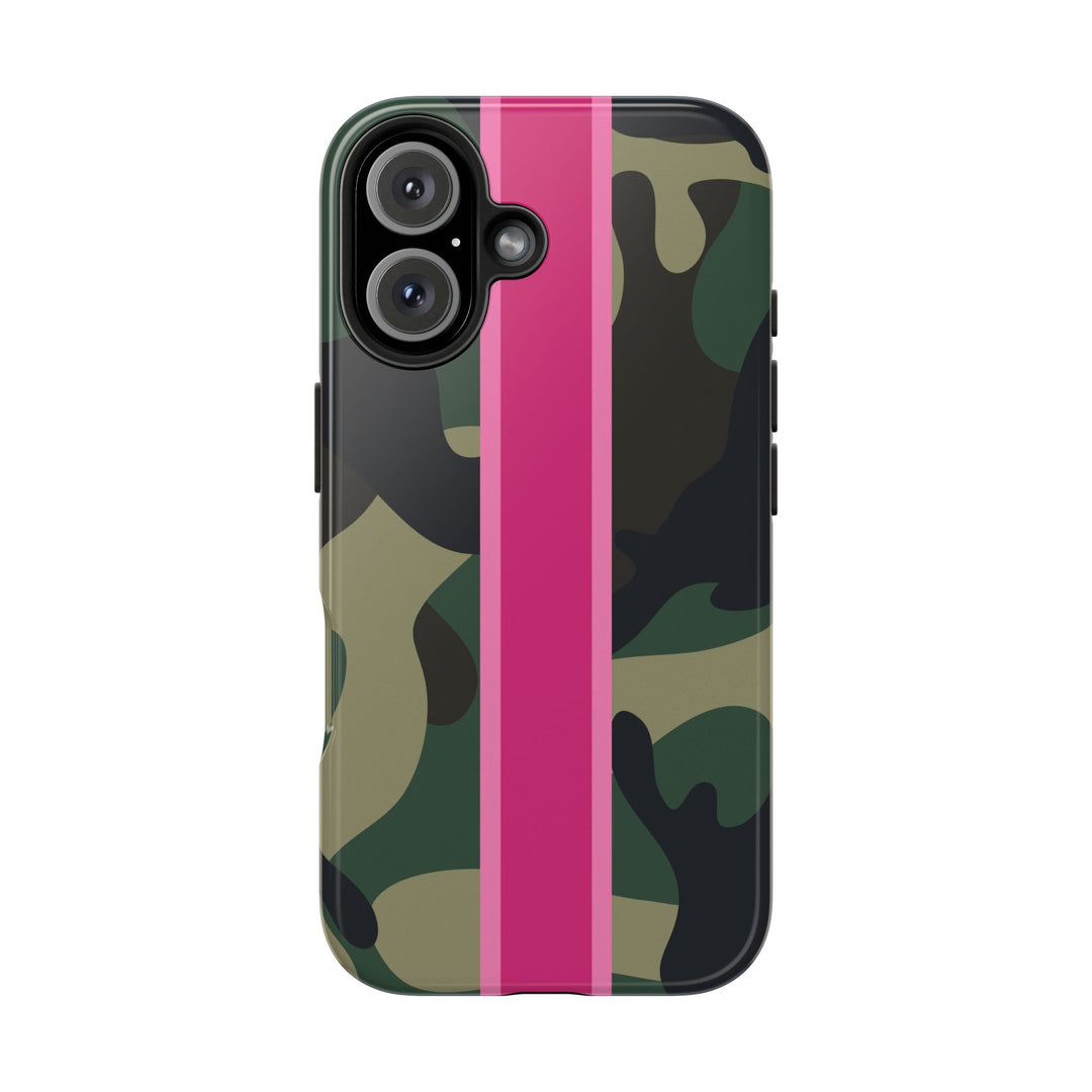 Camo Pink Stripe Tough Cell Phone Cases