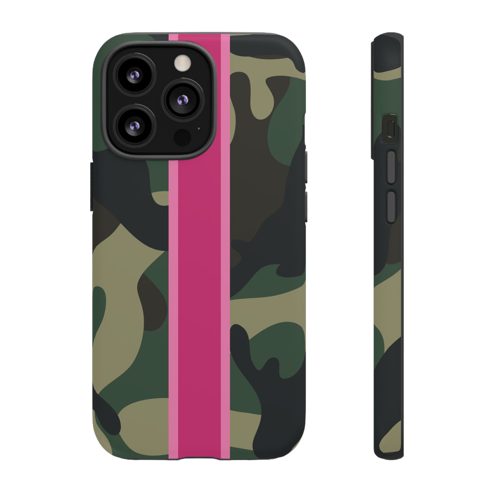 Camo Pink Stripe Tough Cell Phone Cases