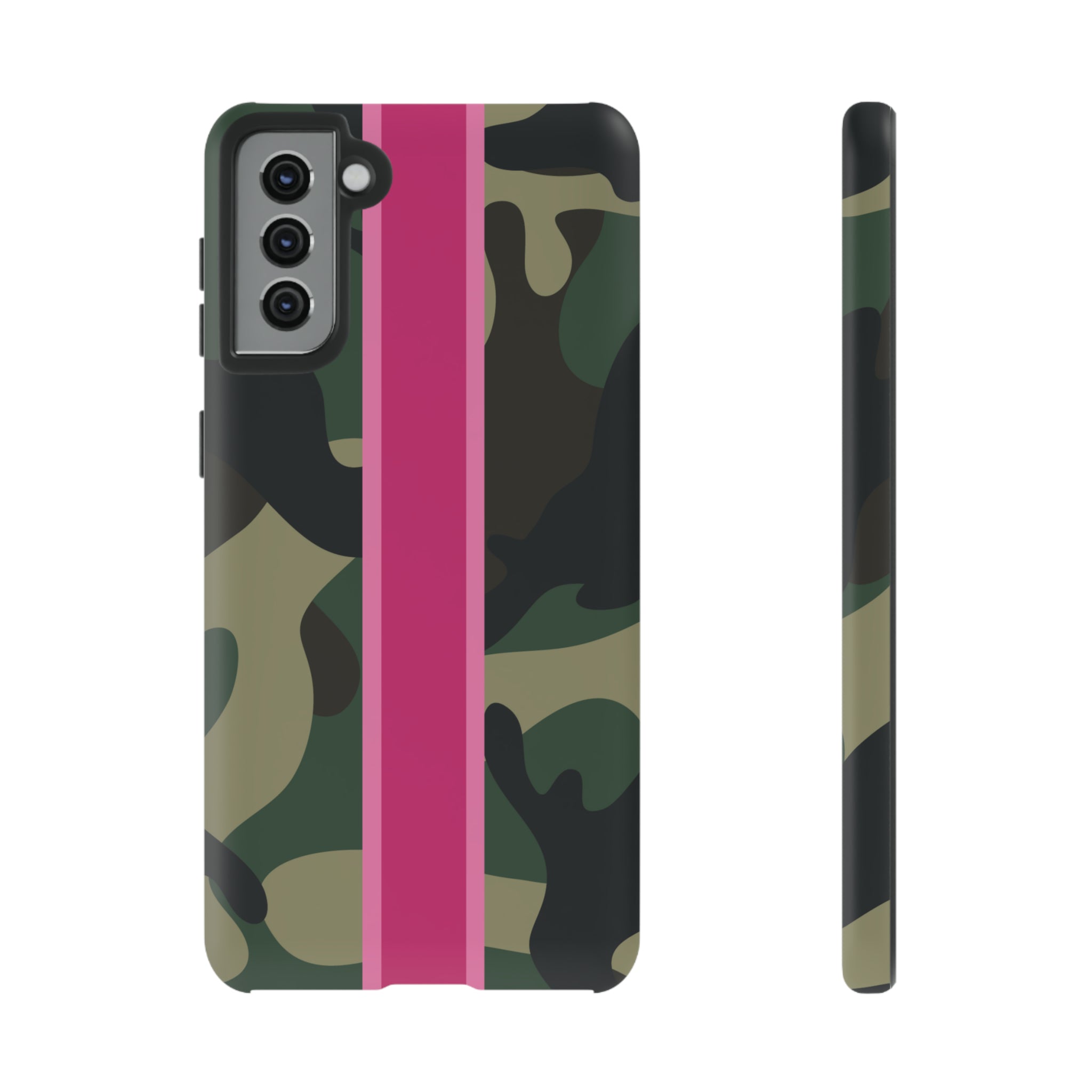 Camo Pink Stripe Tough Cell Phone Cases