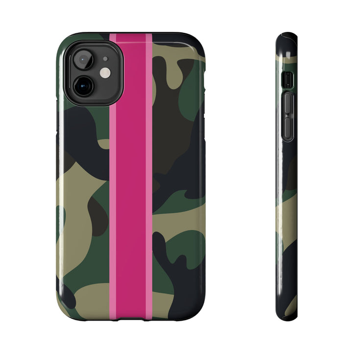 Camo Pink Stripe Tough Cell Phone Cases