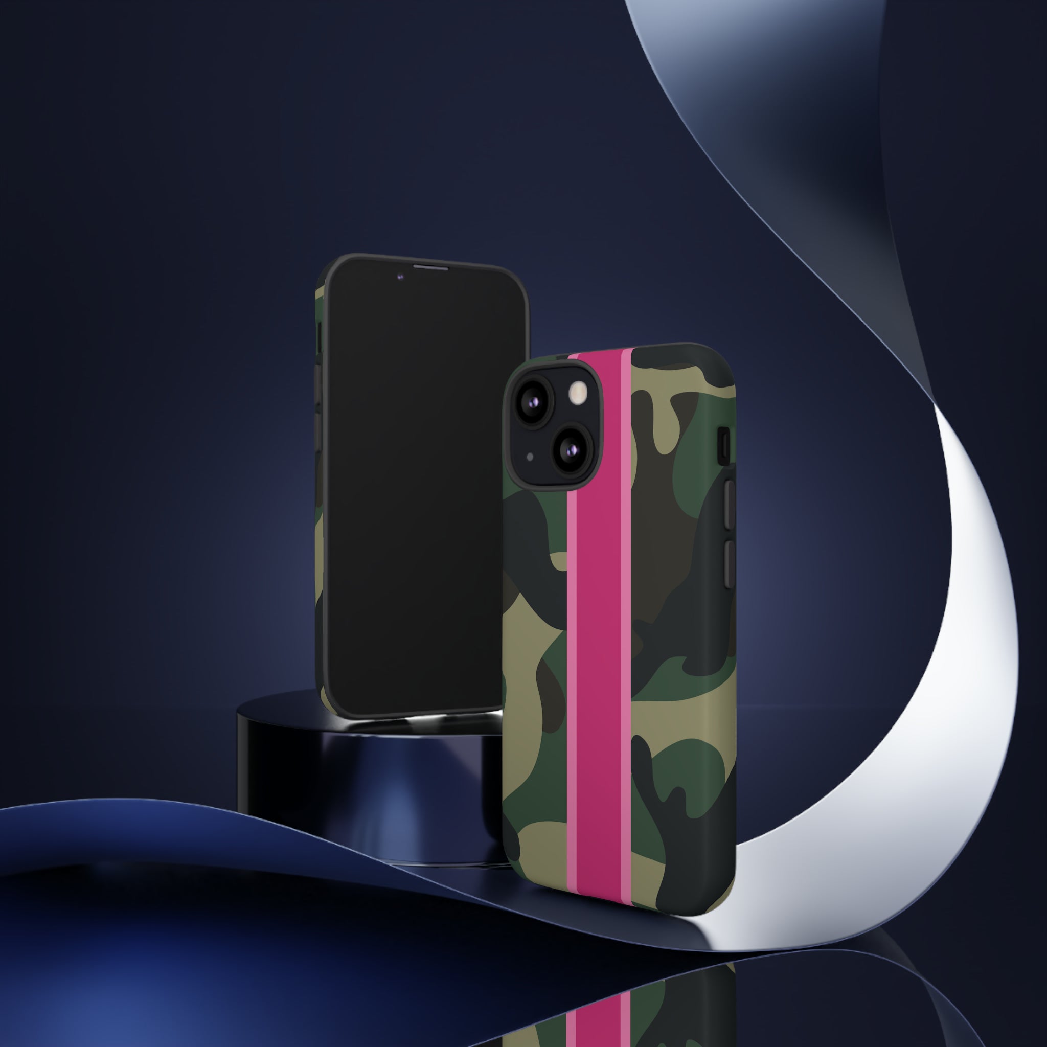 Camo Pink Stripe Tough Cell Phone Cases