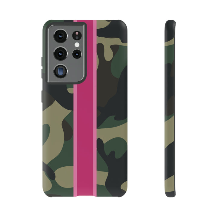 Camo Pink Stripe Tough Cell Phone Cases