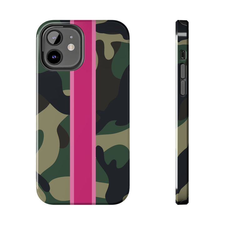 Camo Pink Stripe Tough Cell Phone Cases