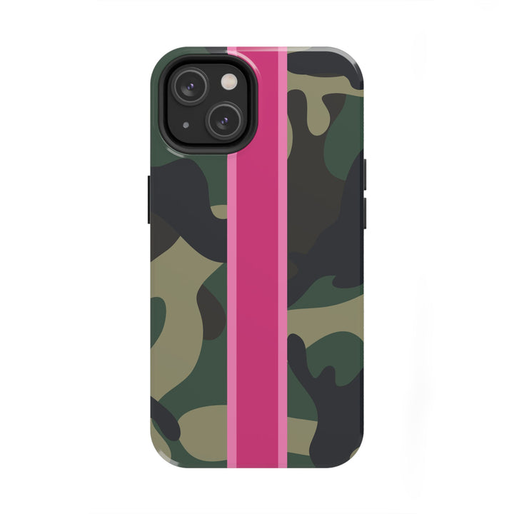 Camo Pink Stripe Tough Cell Phone Cases