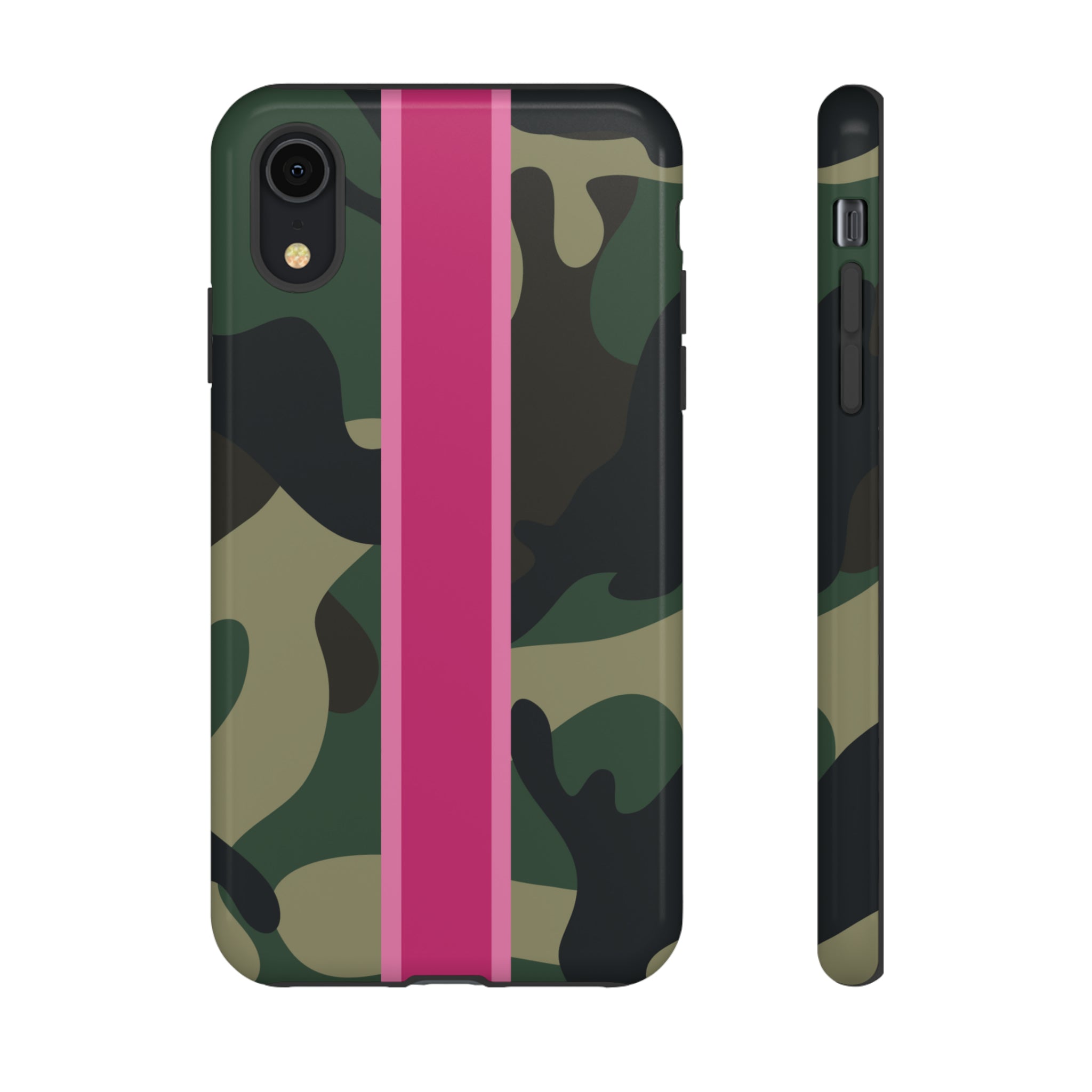 Camo Pink Stripe Tough Cell Phone Cases