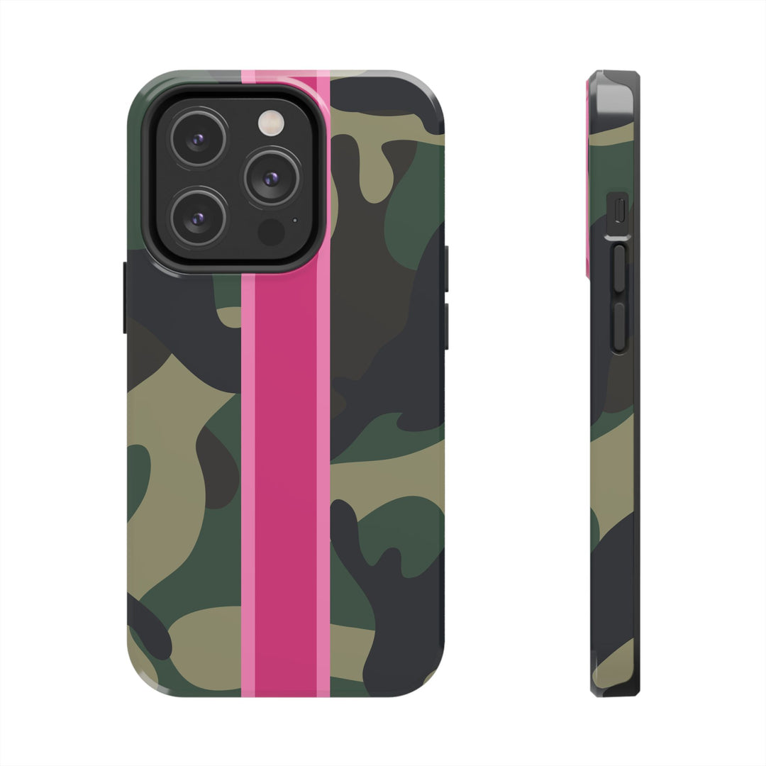 Camo Pink Stripe Tough Cell Phone Cases