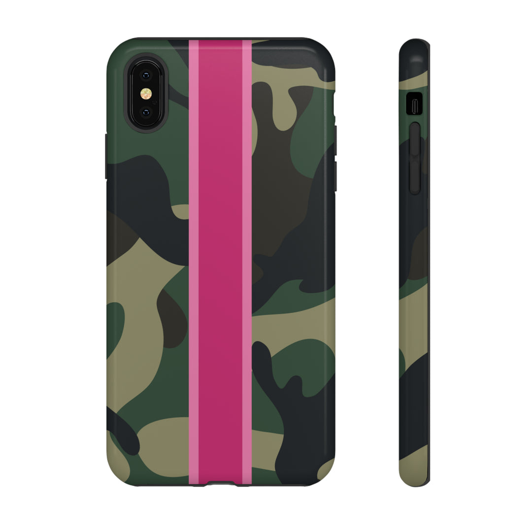 Camo Pink Stripe Tough Cell Phone Cases