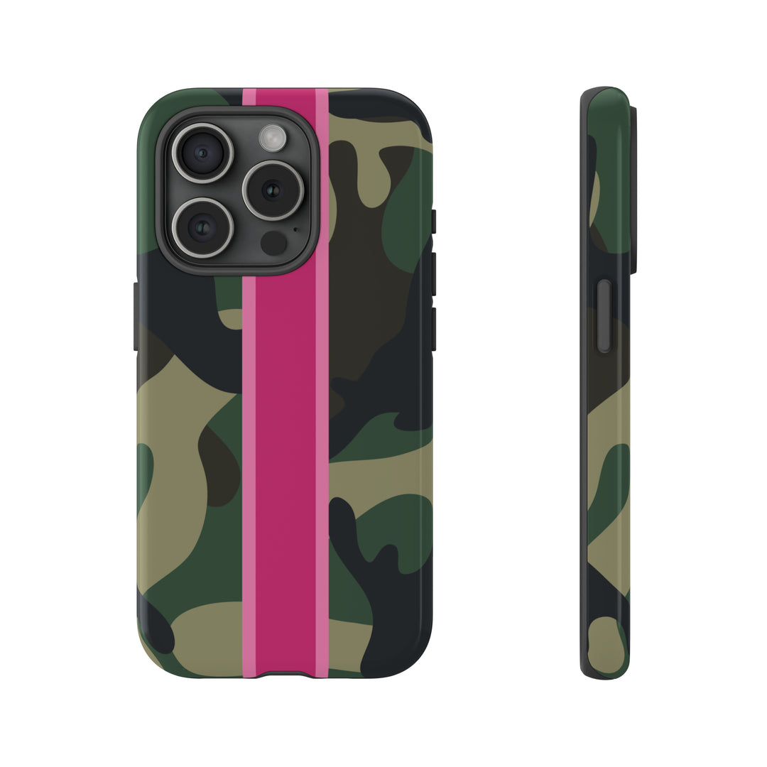 Camo Pink Stripe Tough Cell Phone Cases
