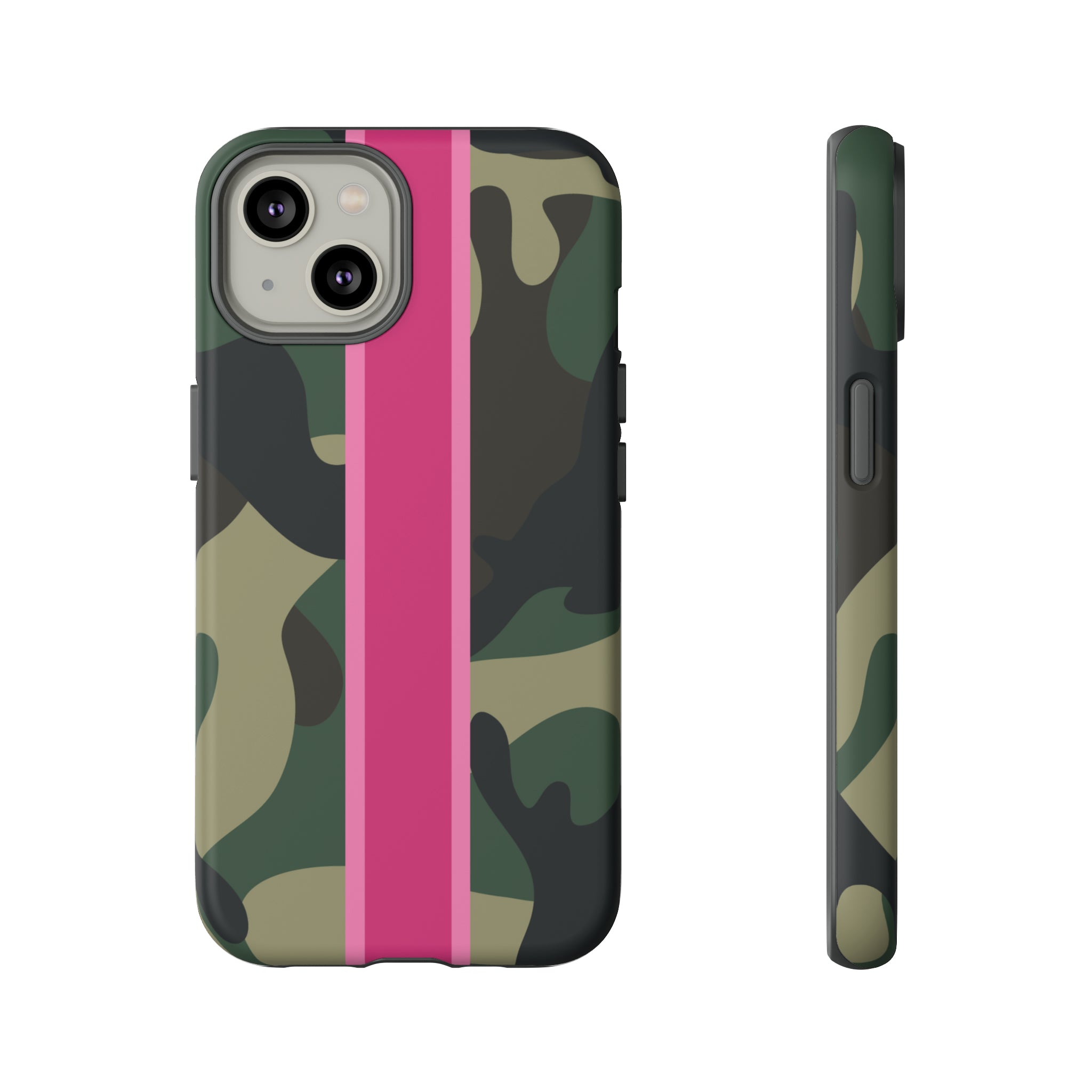 Camo Pink Stripe Tough Cell Phone Cases