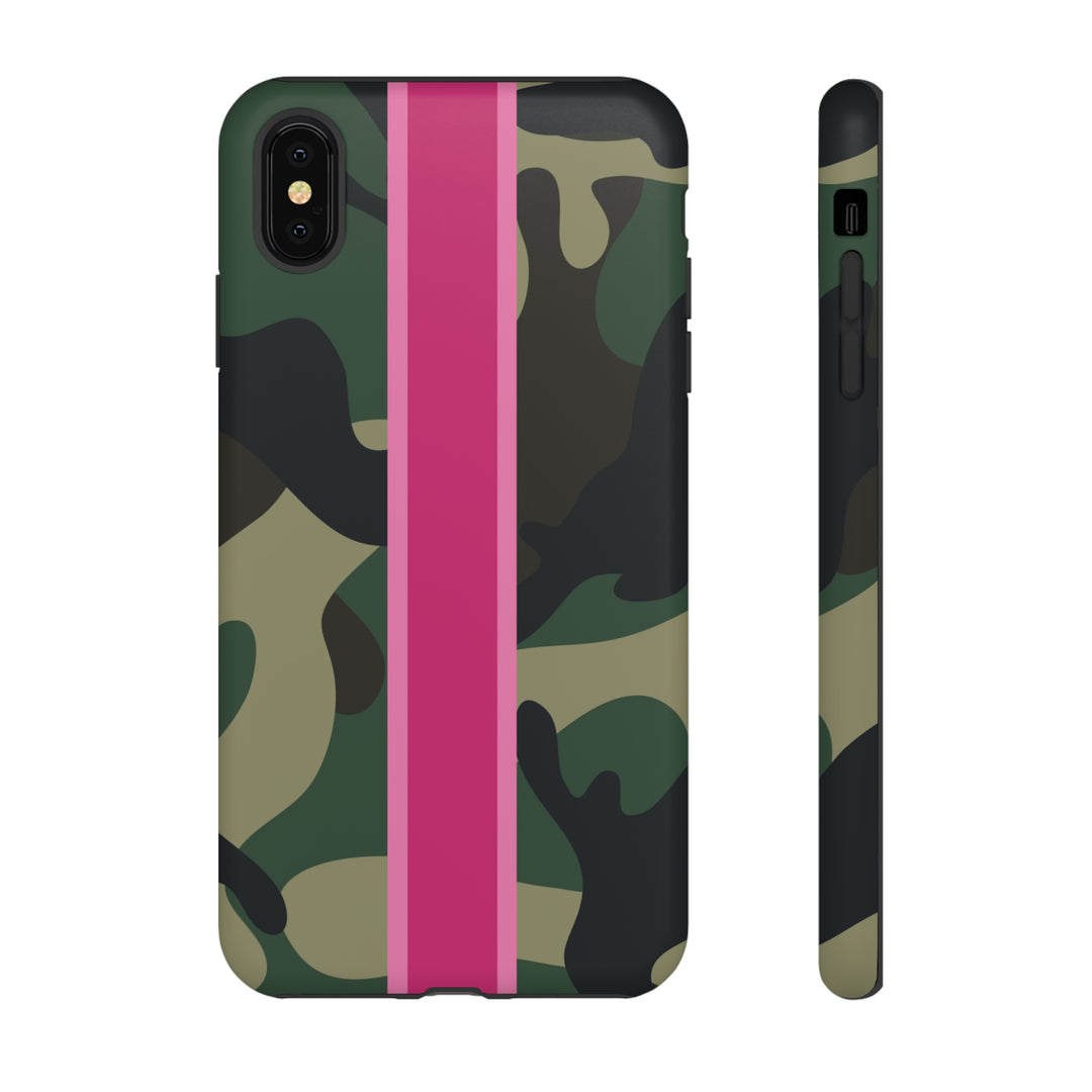Camo Pink Stripe Tough Cell Phone Cases