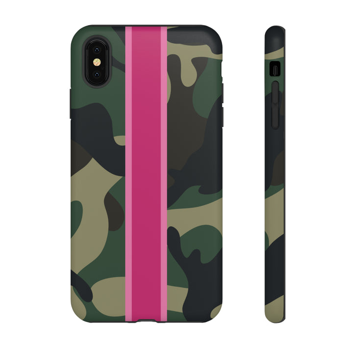 Camo Pink Stripe Tough Cell Phone Cases