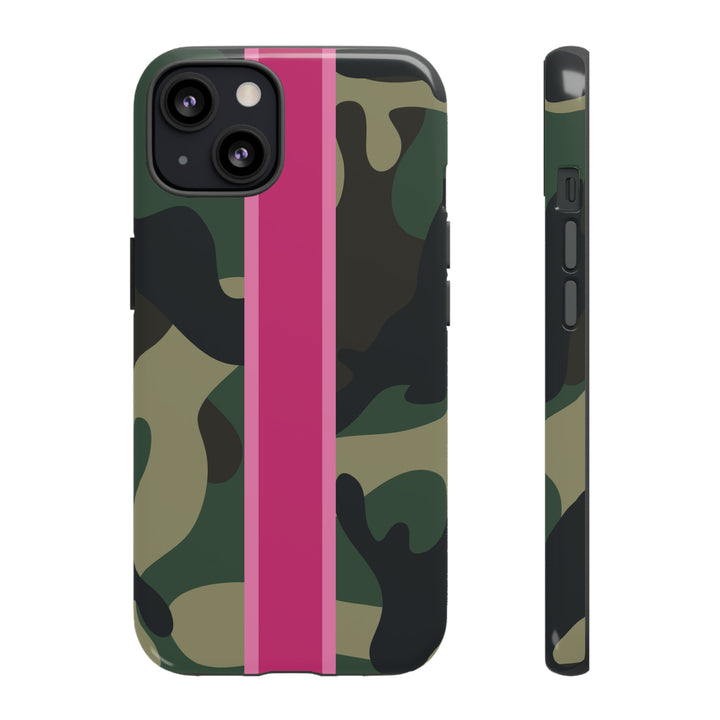 Camo Pink Stripe Tough Cell Phone Cases