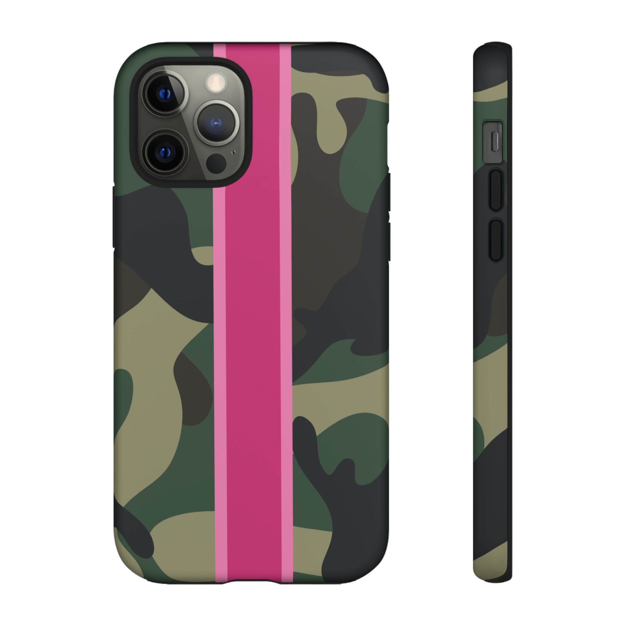 Camo Pink Stripe Tough Cell Phone Cases